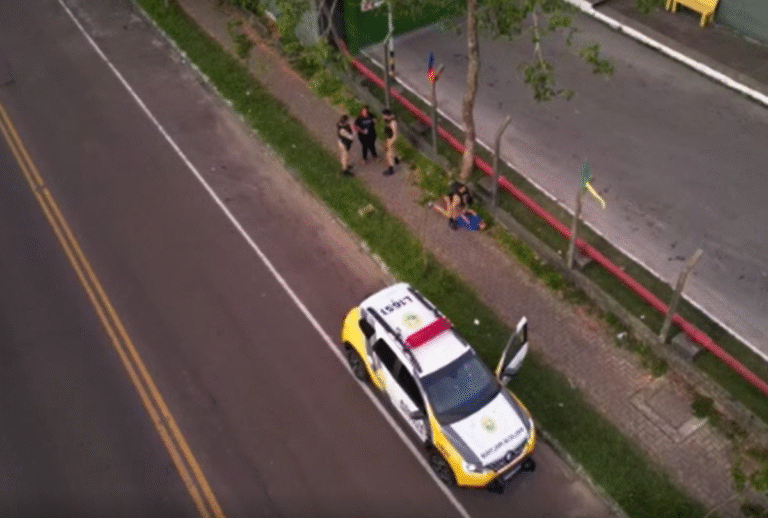 Drone flagra roubo e auxilia polícia na prisão