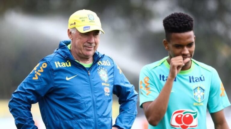Carlo Ancelotti elogia desempenho do Brasil e destaca Estevão como promessa