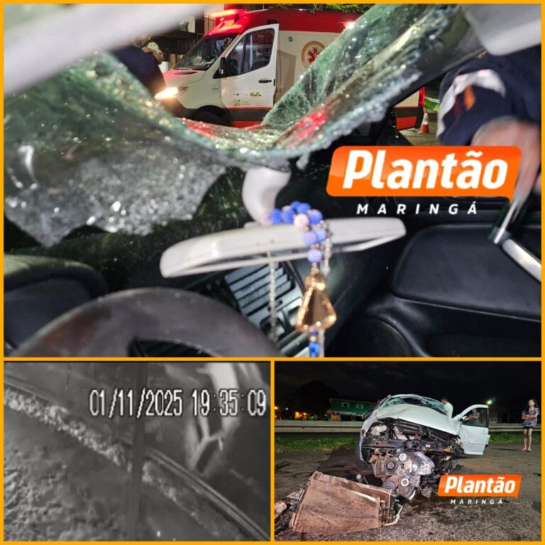 Capotamento impressionante deixa dois jovens feridos em Maringá