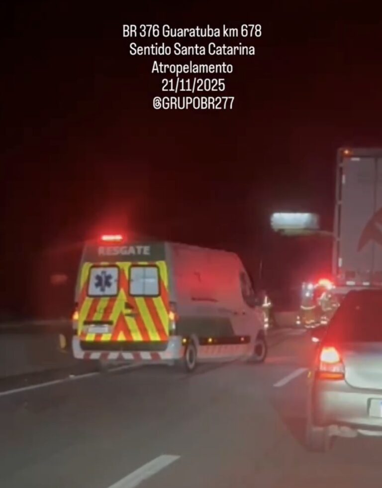 Acidente na BR-376 resulta em morte de pedestre em Tijucas do Sul