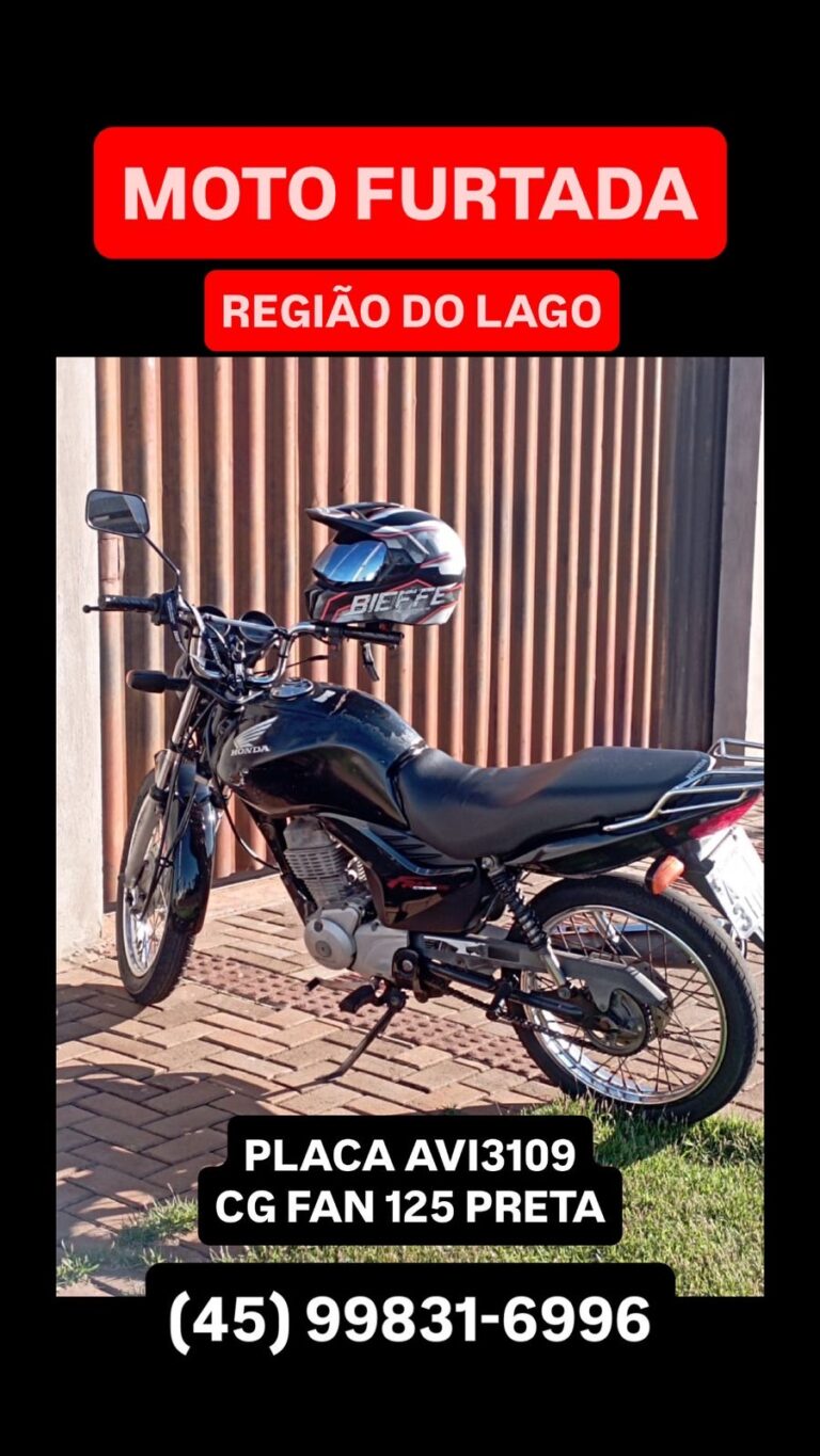 Motocicleta furtada em Cascavel