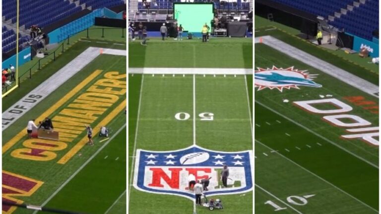 Estádio do Real Madrid se transforma para receber partida da NFL