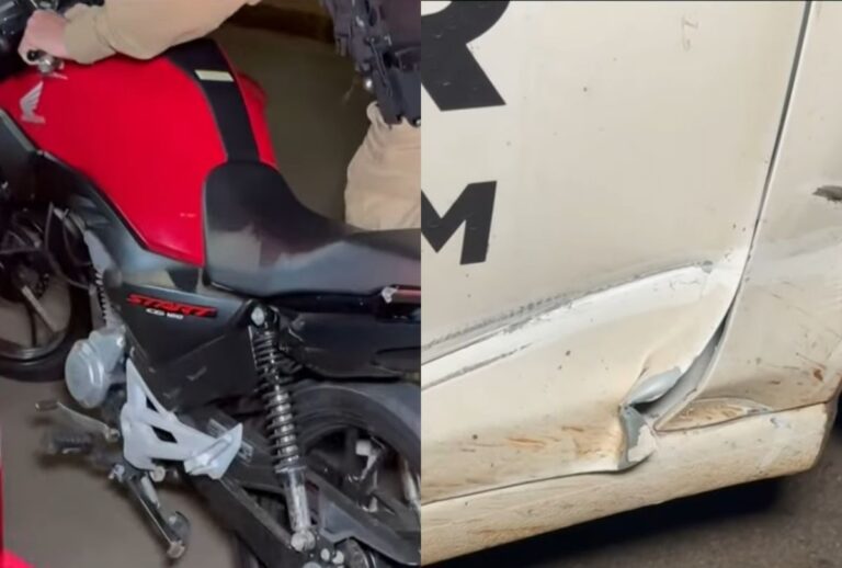 Motociclista provoca acidente com viatura em Londrina, Paraná