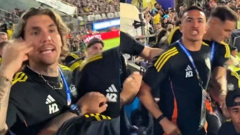 Discussão entre torcedores e jogadores do Atlético-MG em Assunção