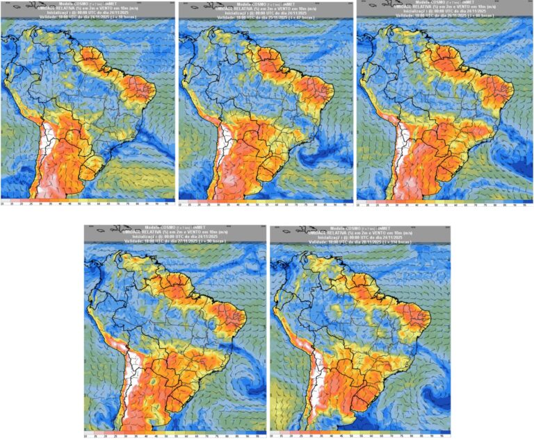 Previsão do tempo: chuvas intensas podem superar 115 mm no Brasil