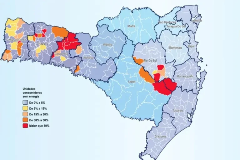 Ciclone provoca falta de energia em Santa Catarina