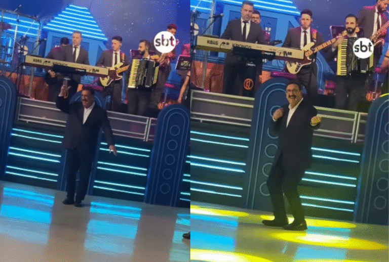 Ratinho exibe seu gingado ao som dos Beatles no programa