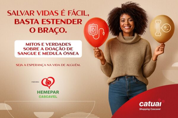 Centro Médico do Catuaí Cascavel e Hemocentro promovem ação de conscientização sobre doação de sangue