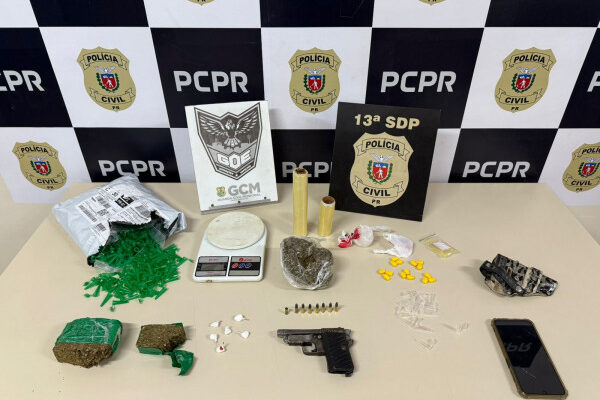 PCPR e GMPR prendem homem por tráfico de drogas e posse ilegal de arma de fogo em Ponta Grossa