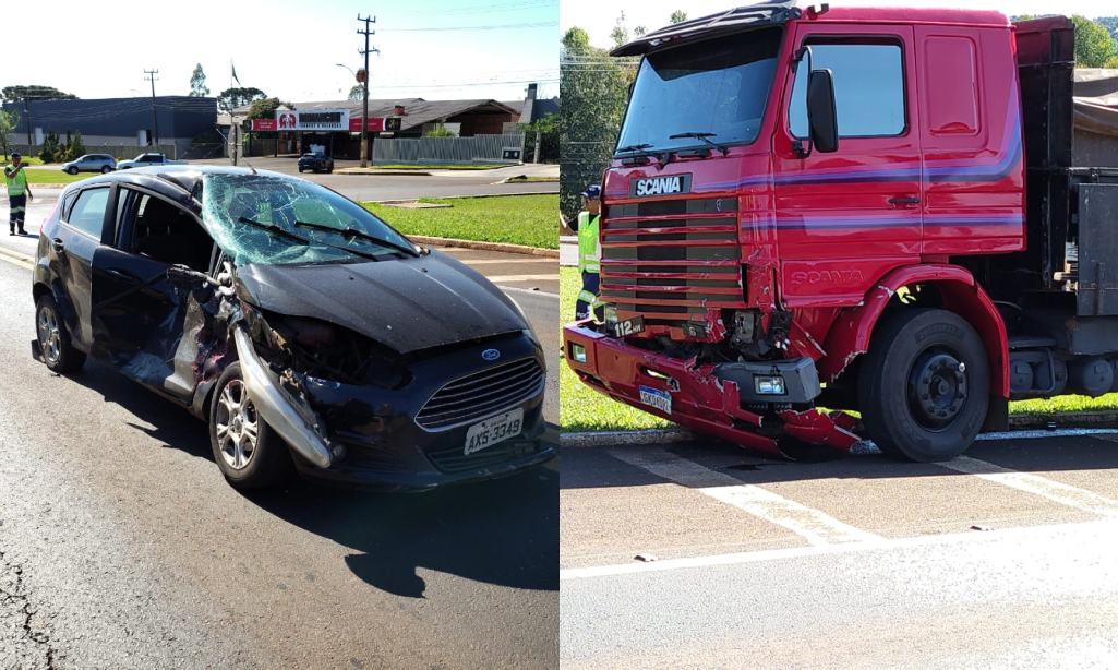 Colisão entre carro e caminhão deixa vítima ferida e mobiliza equipes de resgate na BR-277 em Laranjeiras do Sul