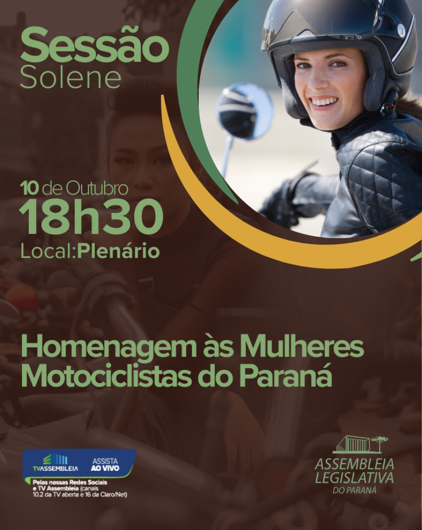 Assembleia Legislativa do Paraná Celebrará a Força e a Paixão das Mulheres Motociclistas em Sessão Solene