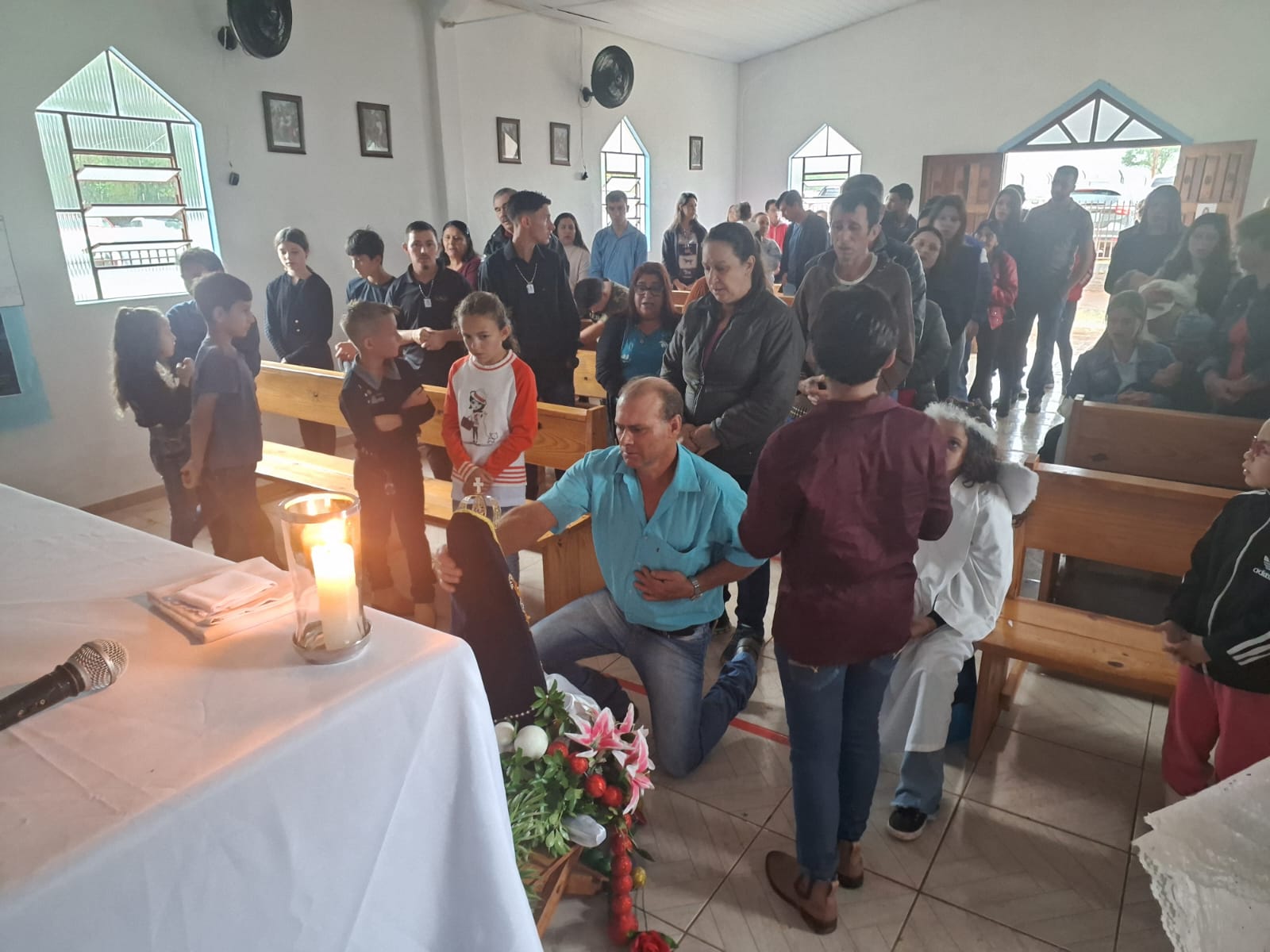 Muita fé e devoção marcaram a festividade na comunidade do Passo Liso (Foto: Divulgação)