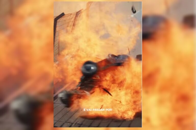 Piloto de arrancada se envolve em acidente grave mas sai caminhando no RS