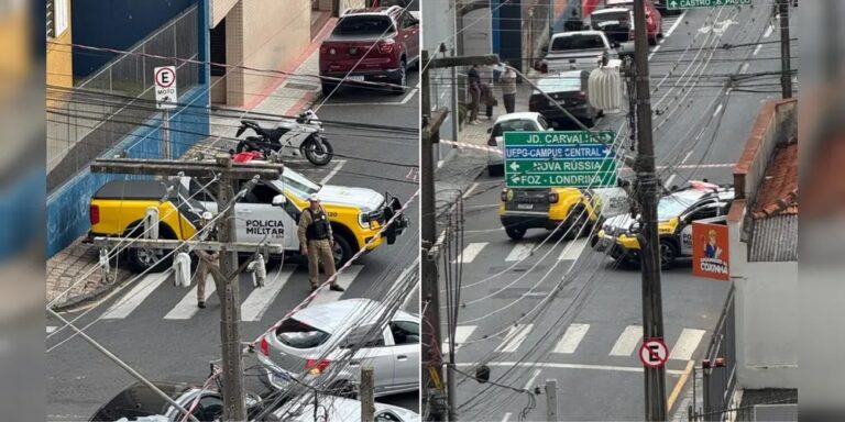 Ruas interditadas em Ponta Grossa após alerta de bomba