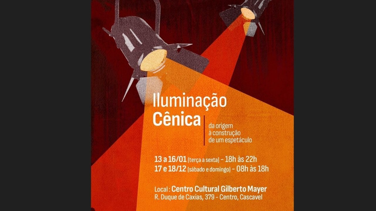 Cascavel recebe oficinas gratuitas de Iluminação Cênica