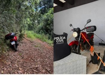 Moto honda/fazer encontrada abandonada em estrada vicinal da vila rural, em port