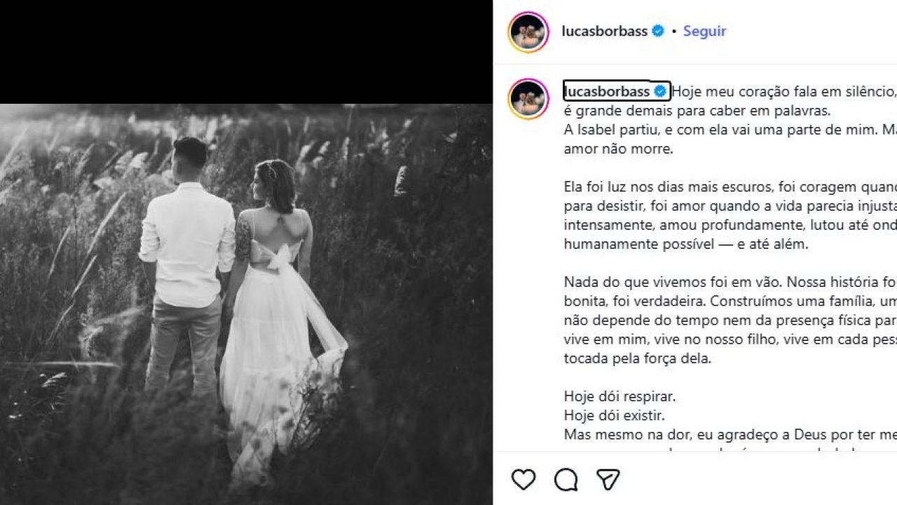 Marido da influenciadora Isabela Veloso publica carta aberta após morte dela