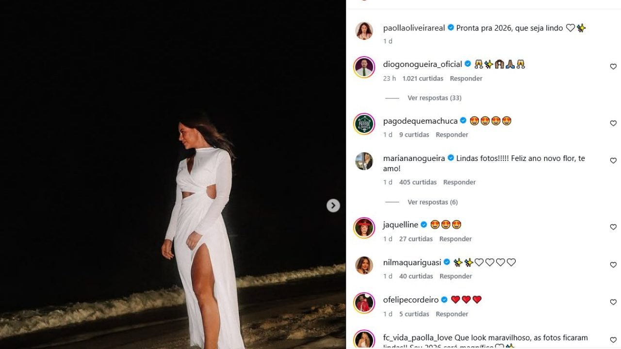 Diogo Nogueira não fica atrás, também reage a post de Paolla Oliveira e fãs pedem por volta