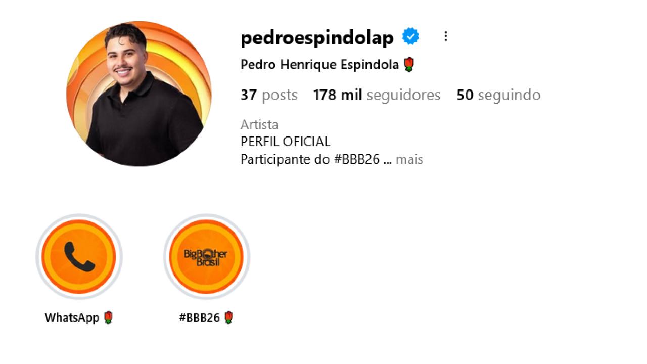 Seguidores de Pedro aumentam após desistência do BBB 26 e caso de assédio