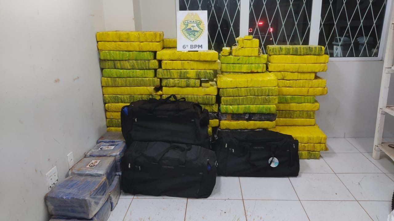 Tráfico de drogas e receptação: PM apreende mais de 1 tonelada de maconha em Cascavel