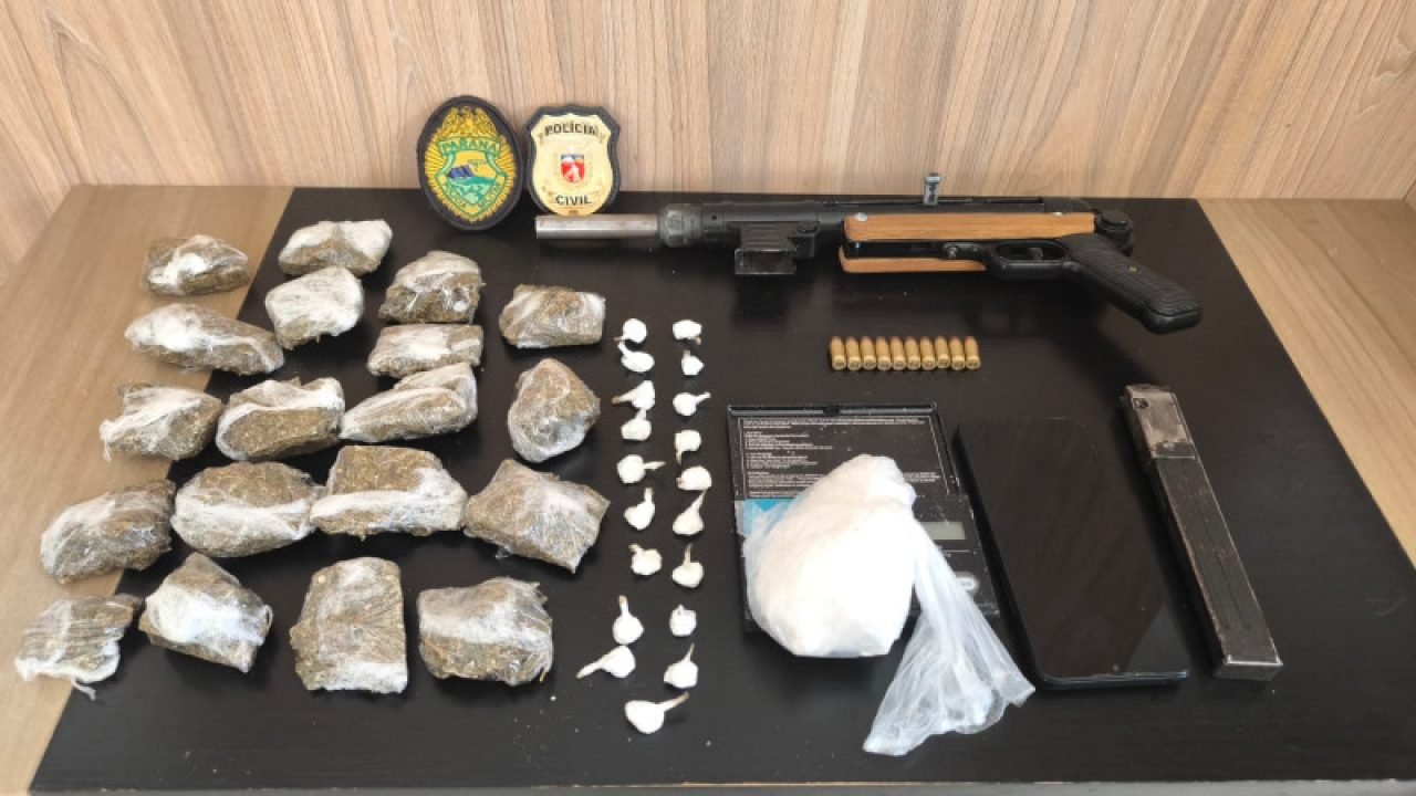 PCPR e PMPR prendem homem por tráfico e porte ilegal de arma de fogo em Alto Paraná