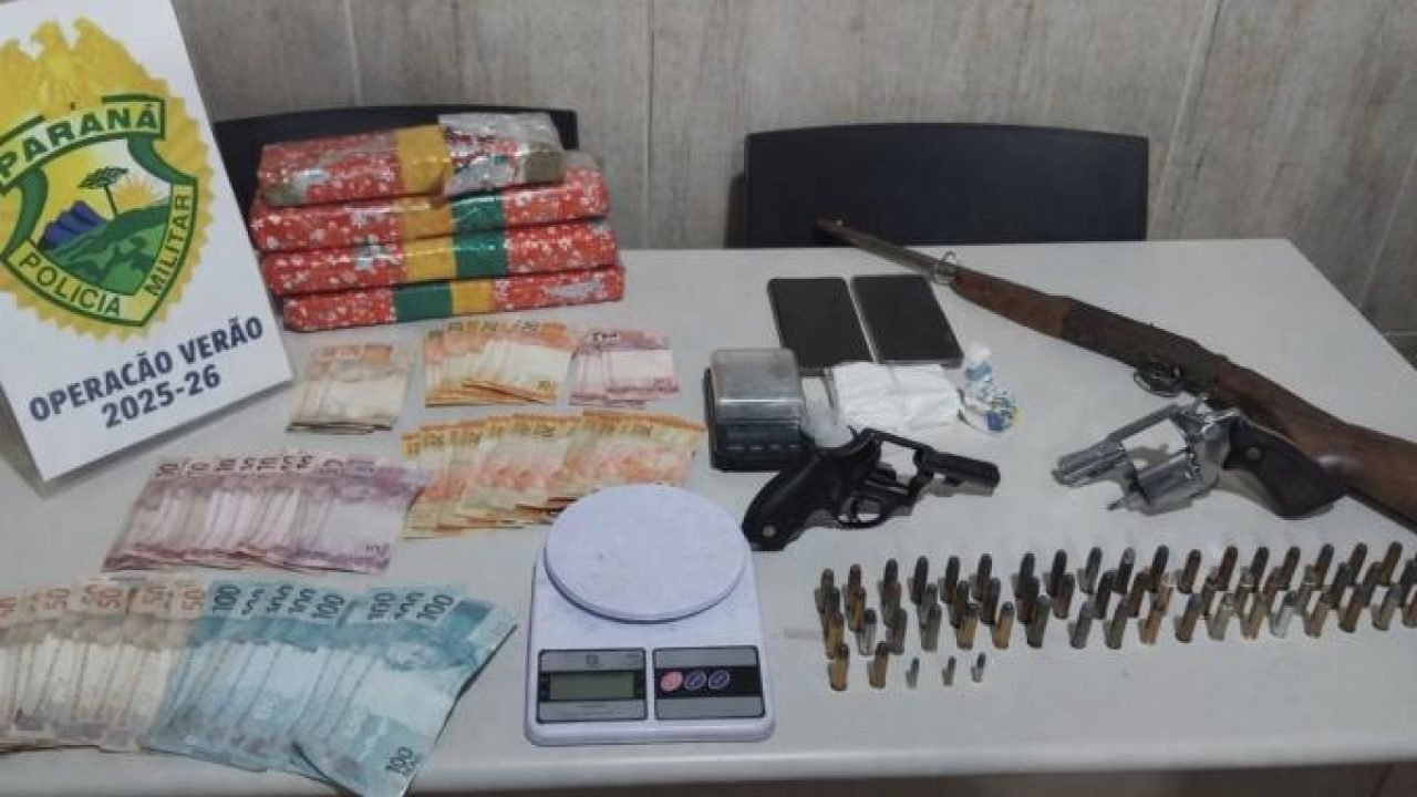 PMPR apreende drogas e armas em ação integrada no litoral