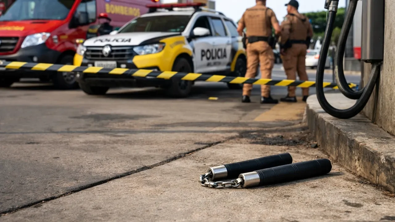 Cascavel: agressão com nunchaku em posto de combustíveis deixa vítima ferida
