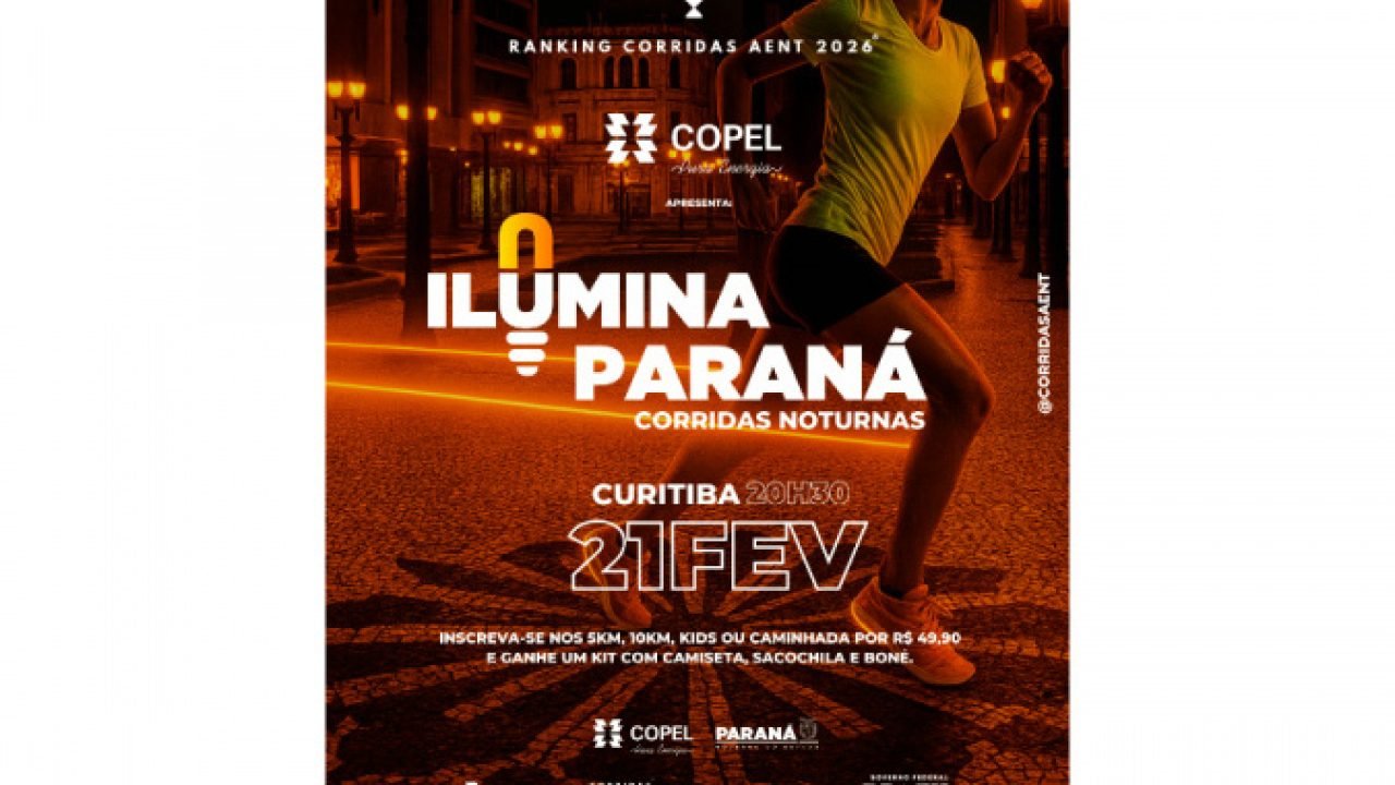 Inscrições para a corrida noturna Ilumina Paraná em Curitiba estão abertas