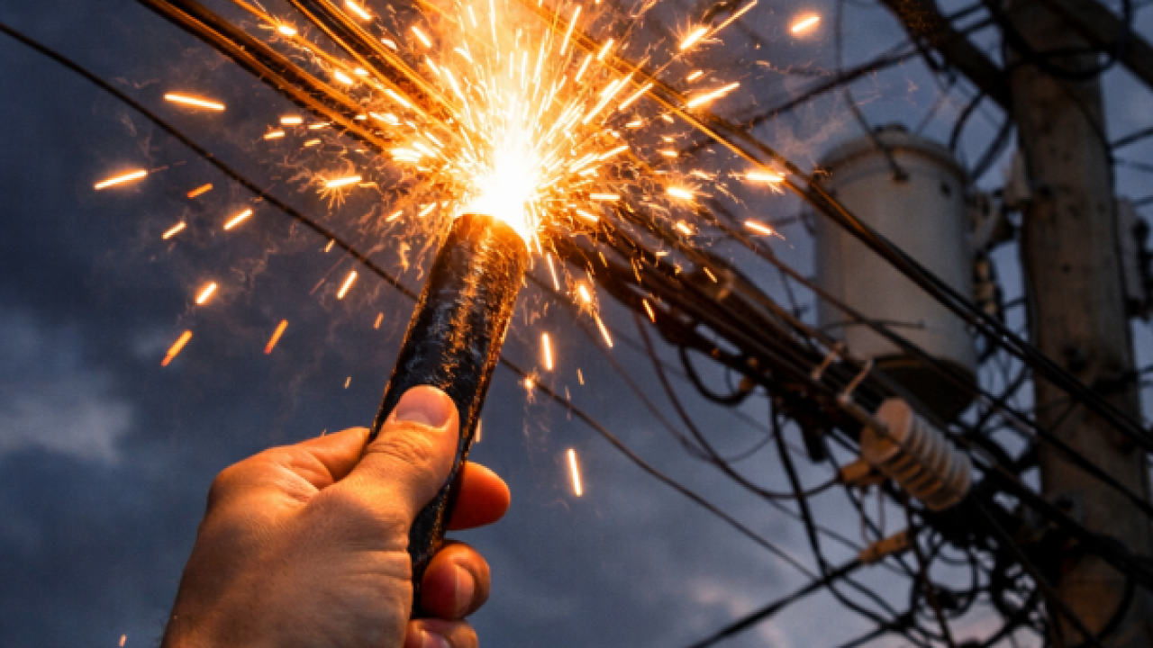 Energisa alerta para os riscos de soltar fogos de artifício próximo à rede elétrica