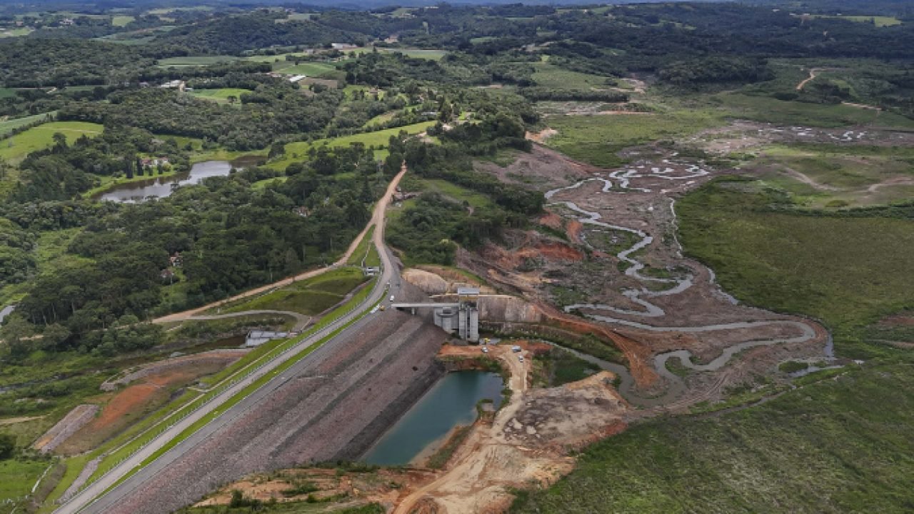 Sanepar inicia última etapa do Reservatório Miringuava com enchimento da barragem