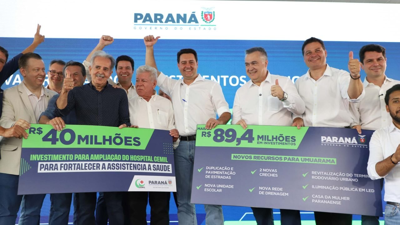 Governador anuncia R$ 90 milhões em novos investimentos para Umuarama