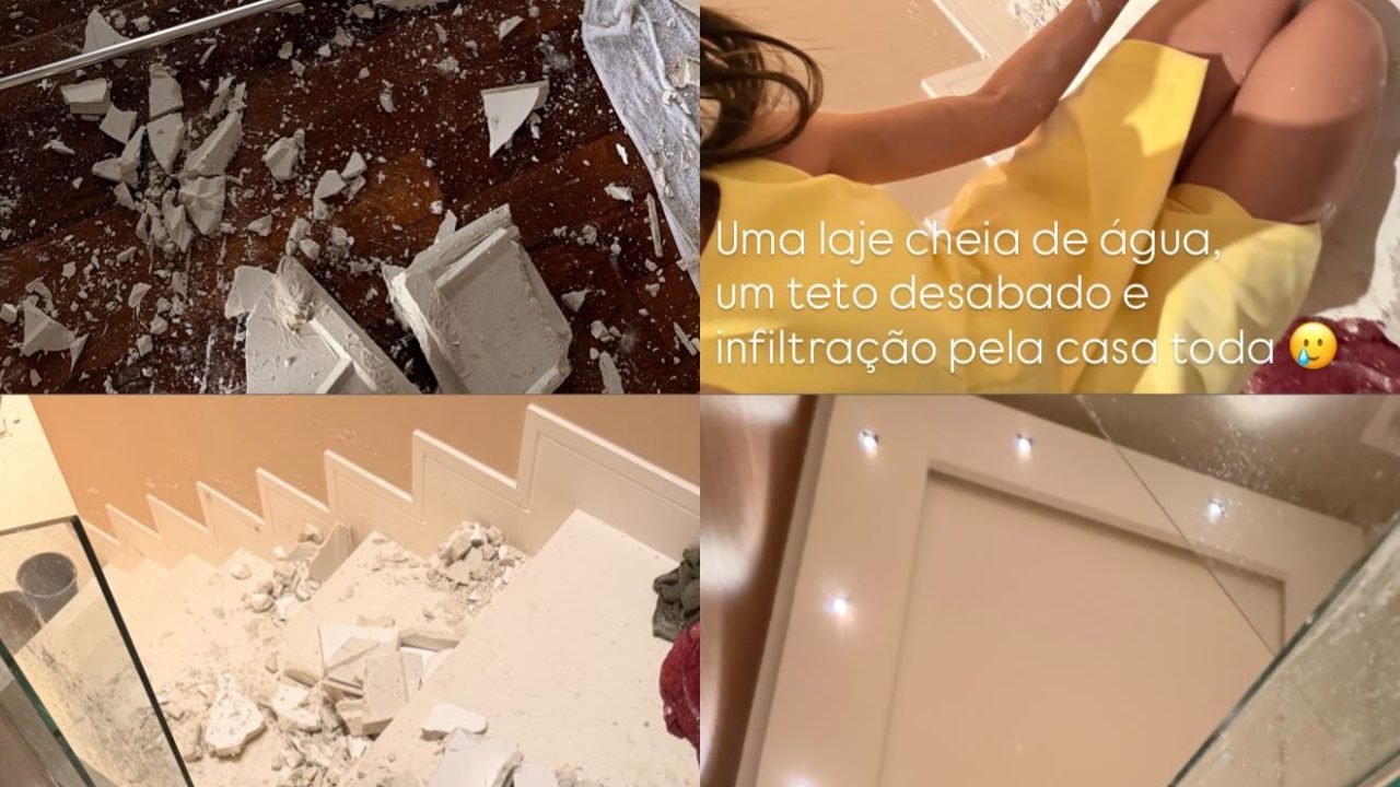 Teto da casa de filha de Neymar desaba após fortes chuvas; veja vídeo