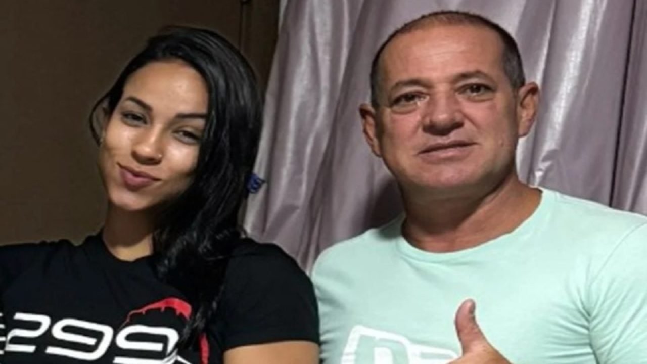 José Carlos Andrade Nogueira e a filha, Karla Thaynnara Nogueira, em imagem de a