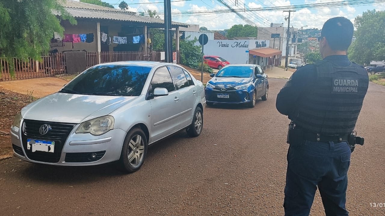 Guarda Municipal localiza veículo tomado em assalto no Centro de Cascavel