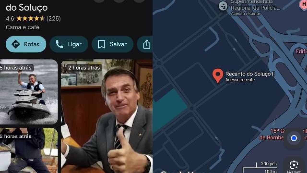 Usuários do Google renomeiam local da prisão de Bolsonaro