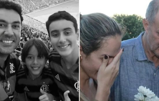 O ass4ssino com os filhos e a mulher que foi supostamente pivô da tragédia (Divulgação)