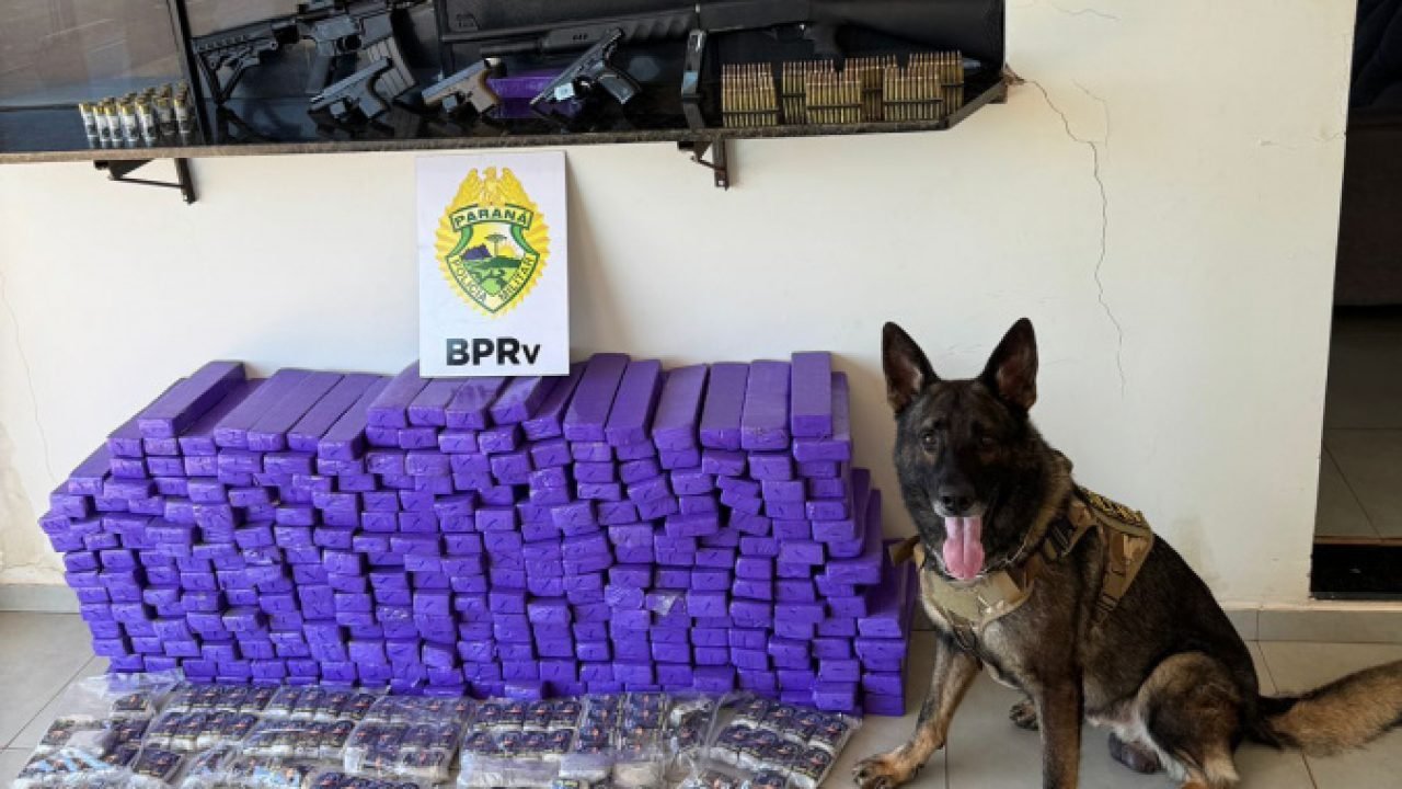 PMPR apreende 210 quilos de drogas, fuzil e quatro armas em abordagem em Ibiporã