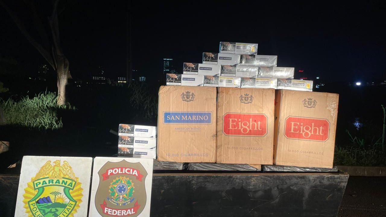 PMPR apreende cigarros contrabandeados em ação integrada em Foz do Iguaçu